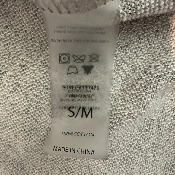 Mono b Women's Sweatshirt Hoodie Small/ Medium Heather Grey  Lace Crochet Accent - Picture 7 of 8